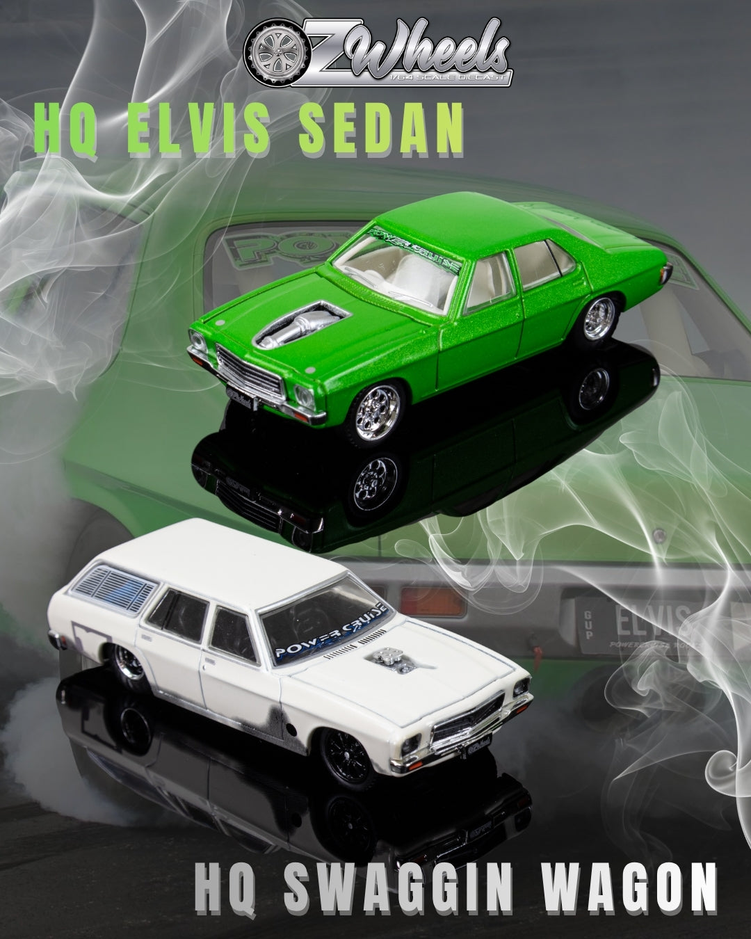 1:64 Ozwheels Powercruise Twinpack - HQ Elvis Sedan & HQ Swaggin Wagon